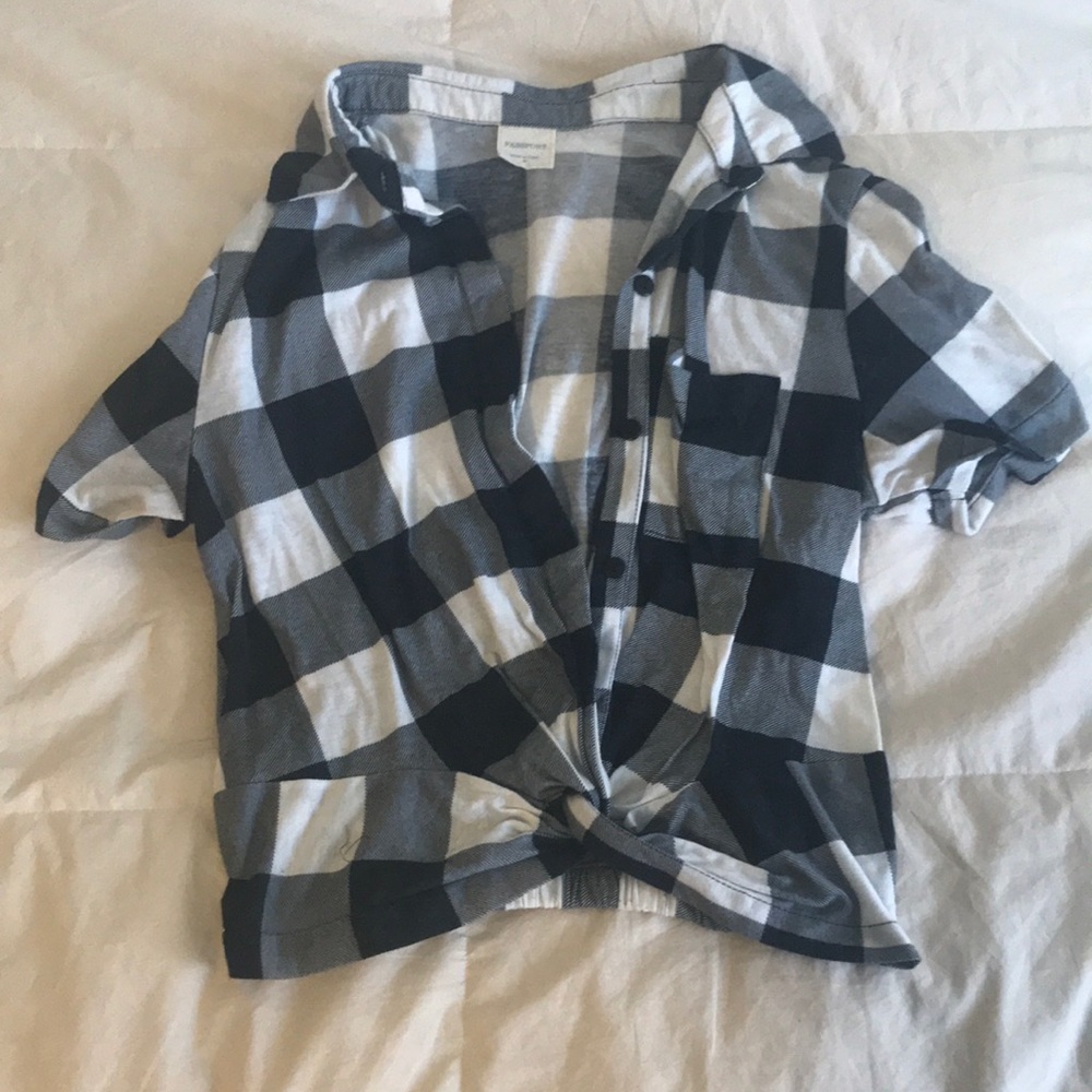 Plaid Buttoned Top